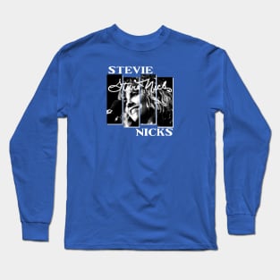 Stevie Nicks Urban Style - Black and White Long Sleeve T-Shirt